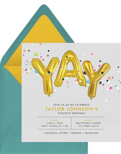Engagement decorations: Confetti Celebration Invitation