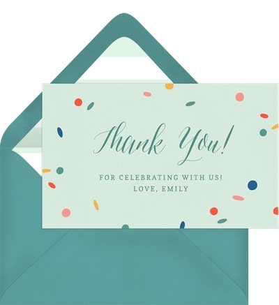 Confetti Cupcake Thank You Note