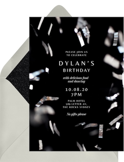 Confetti Shimmer Invitation