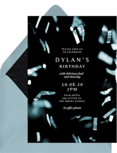 Confetti Shimmer Invitation