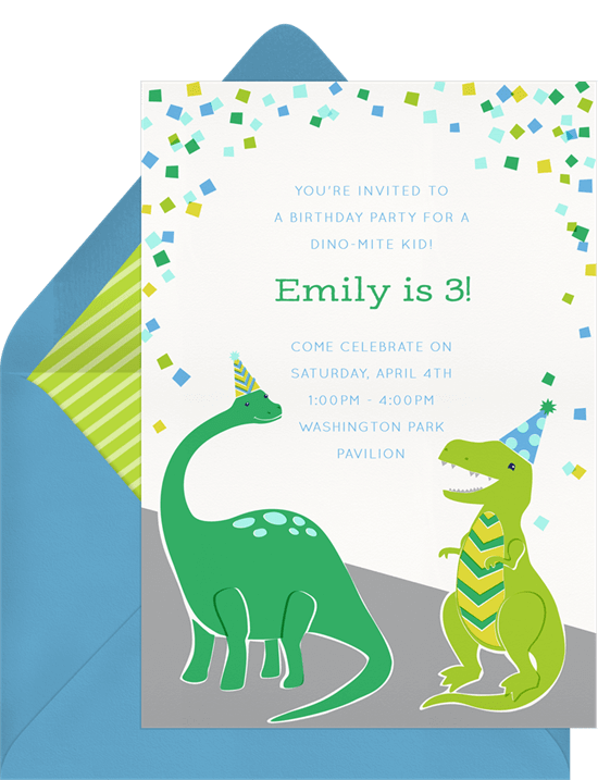 Confetti-saurus Invitation