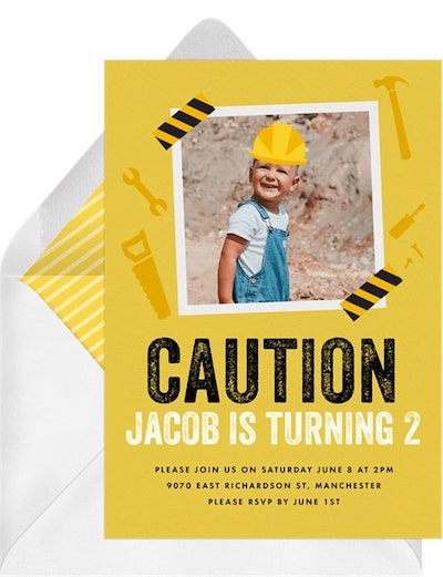 Construction Hat Invitation
