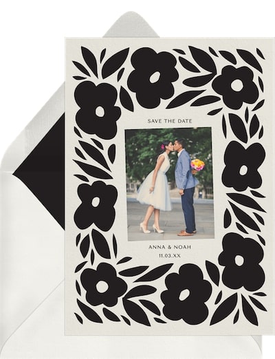 Contemporary Poppies Save the Date