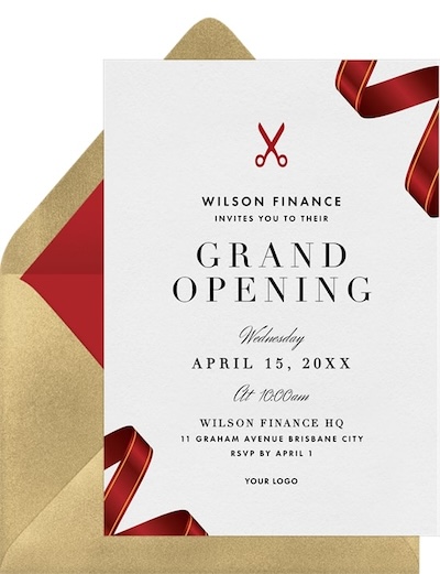 Corner Ribbon Invitation