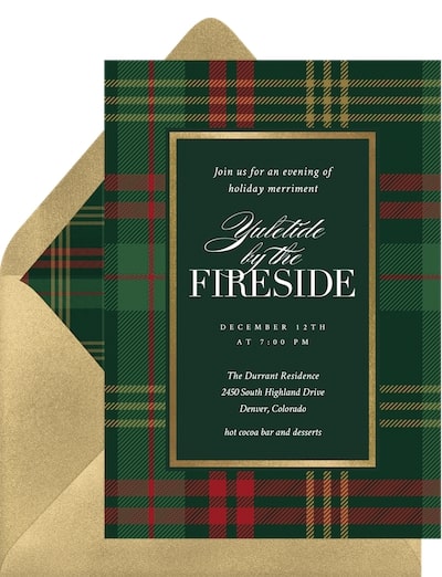 Christmas Eve invitation: Cozy Plaid Invitation