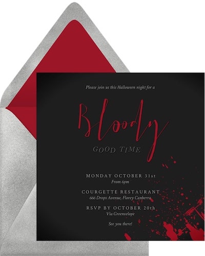 Halloween party invite wording: Crime Scene Invitation