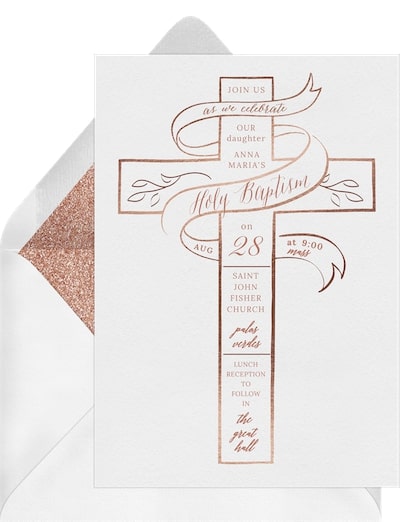 Cross Ribbon Invitation
