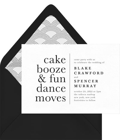 Elopement invitations: Cut A Rug Invitation