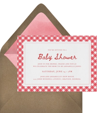 Cute Gingham Invitation