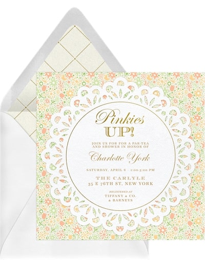 Bridal shower tea party: Dainty Doily Invitation