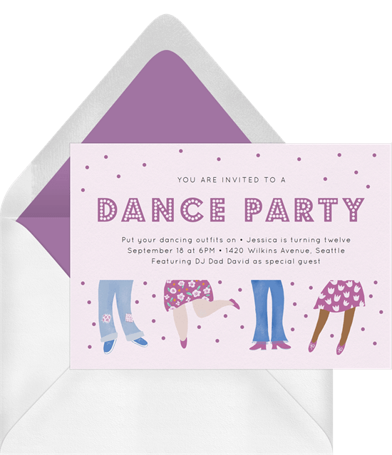 Birthday invitations templates: Dance Party Invitation