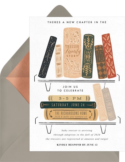 Decorative Library Invitation