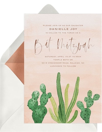 Desert Bat Mitzvah Invitation