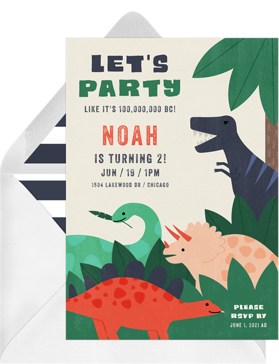 Dinosaur birthday invitations: Dino Party Invitation