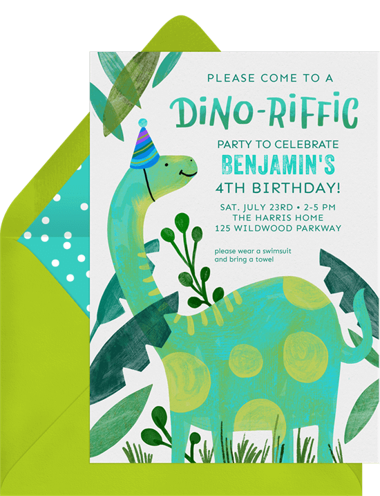 Dinosaur birthday invitations: Dino-Riffic Invitation