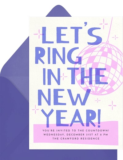 New Years party ideas: Disco Dazzle Invitation