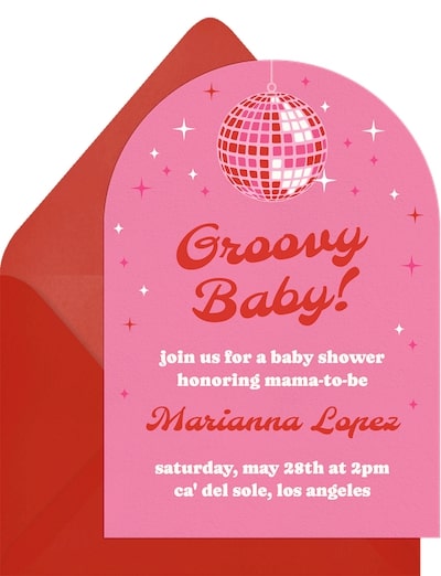 Co-ed baby shower invitations: Disco Sparkle Invitation