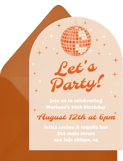 Disco Sparkle Invitation
