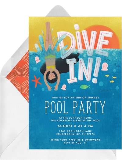 Dive In! Invitation