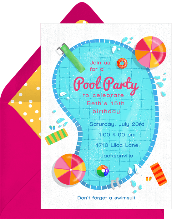 Birthday invitations templates: Dive In Invitation