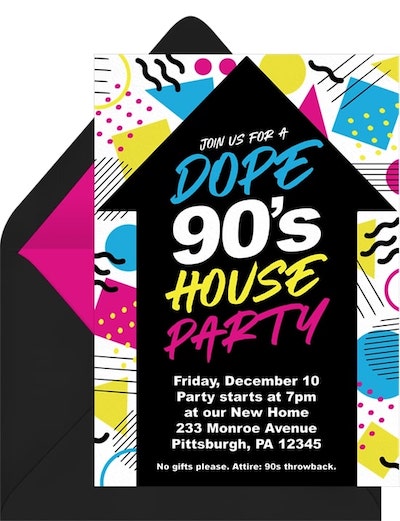 21st birthday decorations: Dope Throwback Invitation