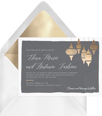 Wedding table decorations: Dreamy Lanterns Invitation