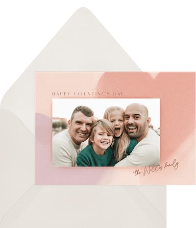 Digital Valentines Day card: Dreamy Watercolor Hearts Card