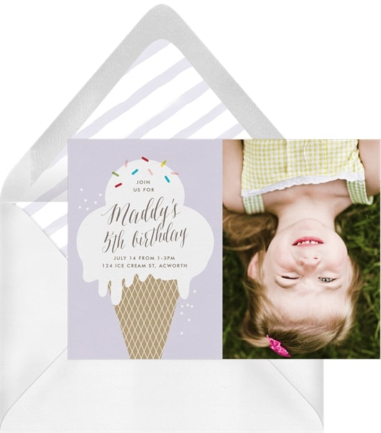 Ice cream party: Drippy Ice Cream Invitation