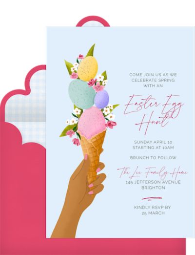Easter Egg Cone Invitation