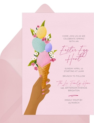 Easter Egg Cone Invitation