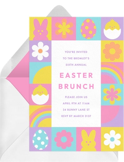 Easter Squares Invitation