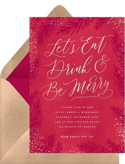 Christmas dinner invitation: Eat Drink Be Merry Invitation