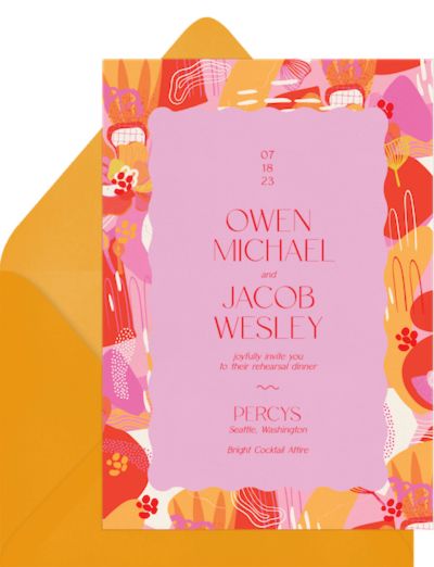 Wedding rehearsal dinner invitations: Eclectic Electric Invitation