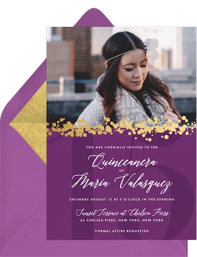 Quinceanera themes: Effervescent Quinceañera Invitation