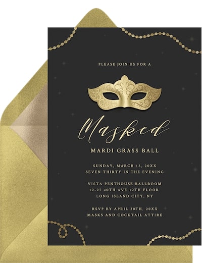 Elegant Masquerade Invitation