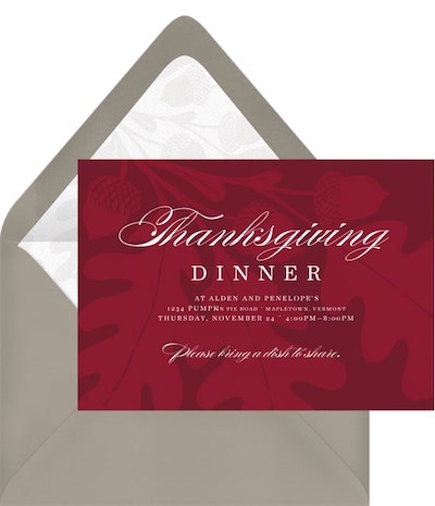 Elegant Oak Leaf Invitation