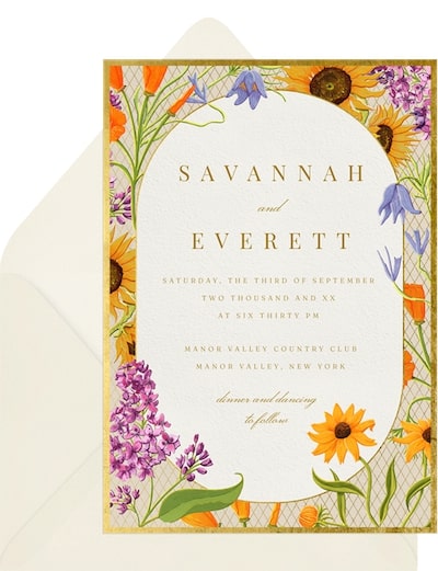 Elegant Wildflowers Invitation