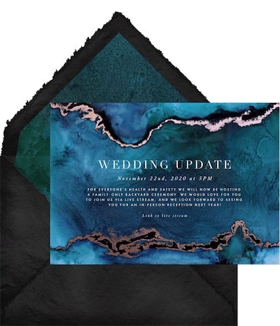 Postponed wedding card: Enthralled Invitation