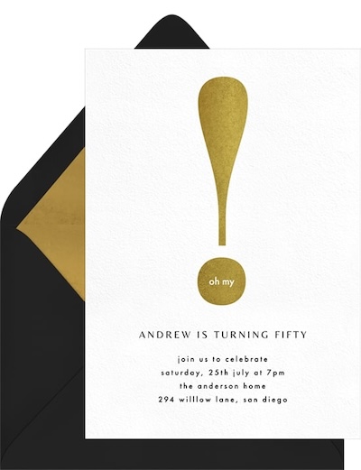 Men birthday invitation: Exclamation Invitation