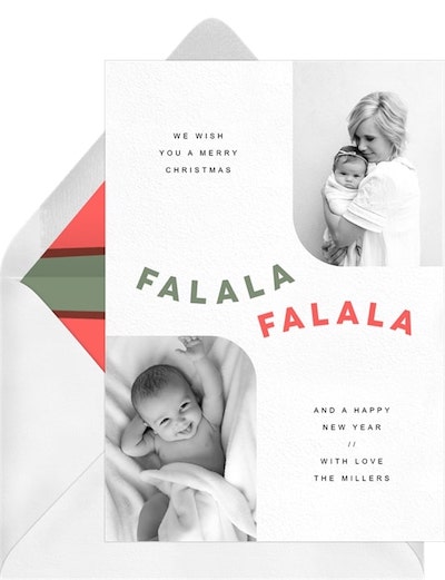 Christmas card text: Fa La La Curve Card