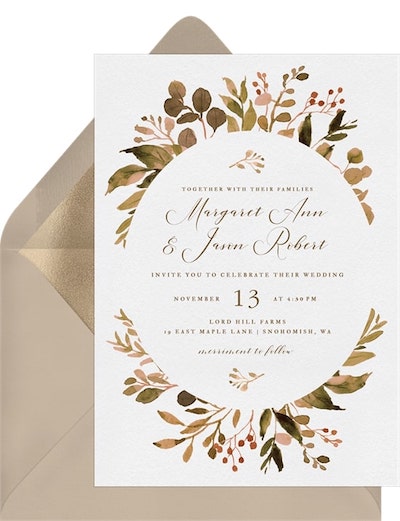 Fall Wreath Invitation