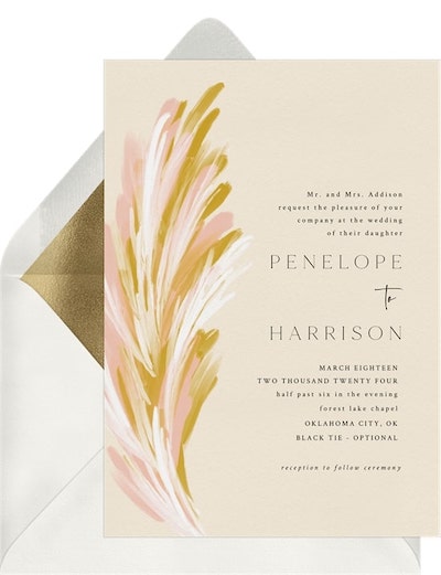 Faux Pampas Invitation