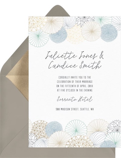 Boho wedding invitations: Festive Bohemian Invitation
