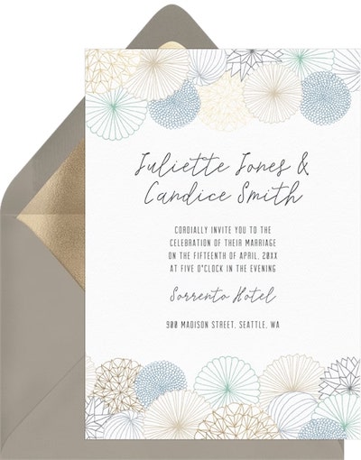 How many people should I invite to my wedding: Festive Bohemian Invitation