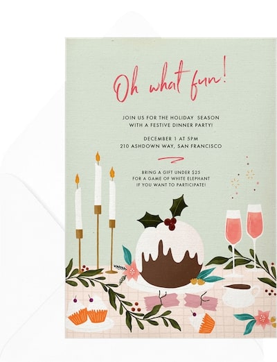 Festive Dinner Party Invitation