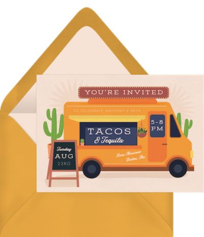 Girls day out ideas: Festive Food Truck Invitation