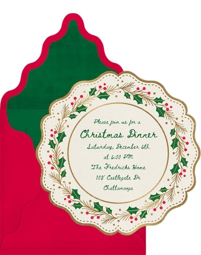 Christmas dinner invitation: Festive Plate Invitation