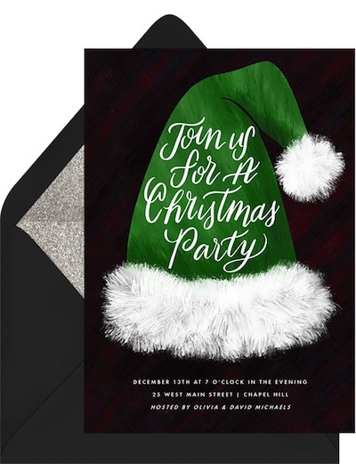 Christmas theme ideas: Festive Santa Hat Invitation