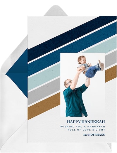 Hanukkah cards: Festive Stripes Card