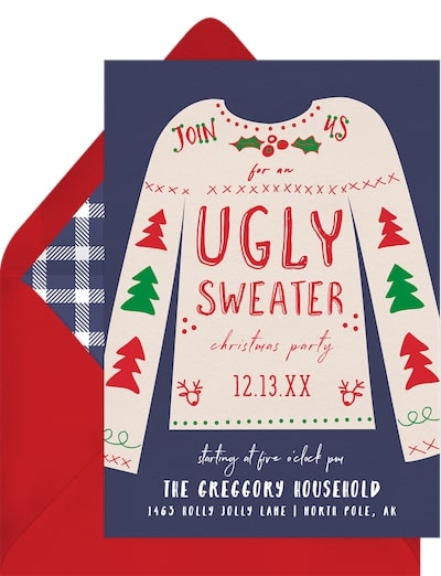 Festive Ugly Sweater Invitation